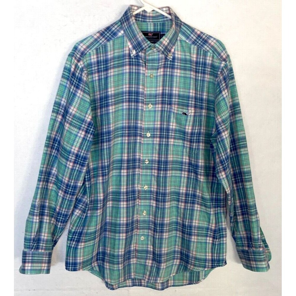 Vineyard Vines Mens M Button Down Classic Fit Tucker Shirt Performance Plaid